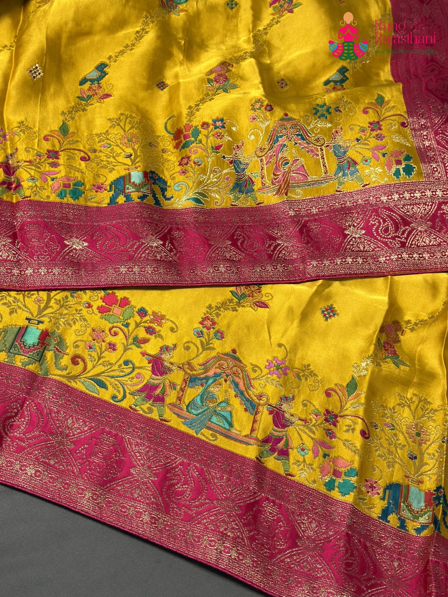 Yellow Synthetic Meenakari Zari Saree for Haldi Ceremony | Luxury Edit