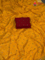 Yellow Chinnon Banarasi Zari Weave Saree for Festive Wear | Buy Online