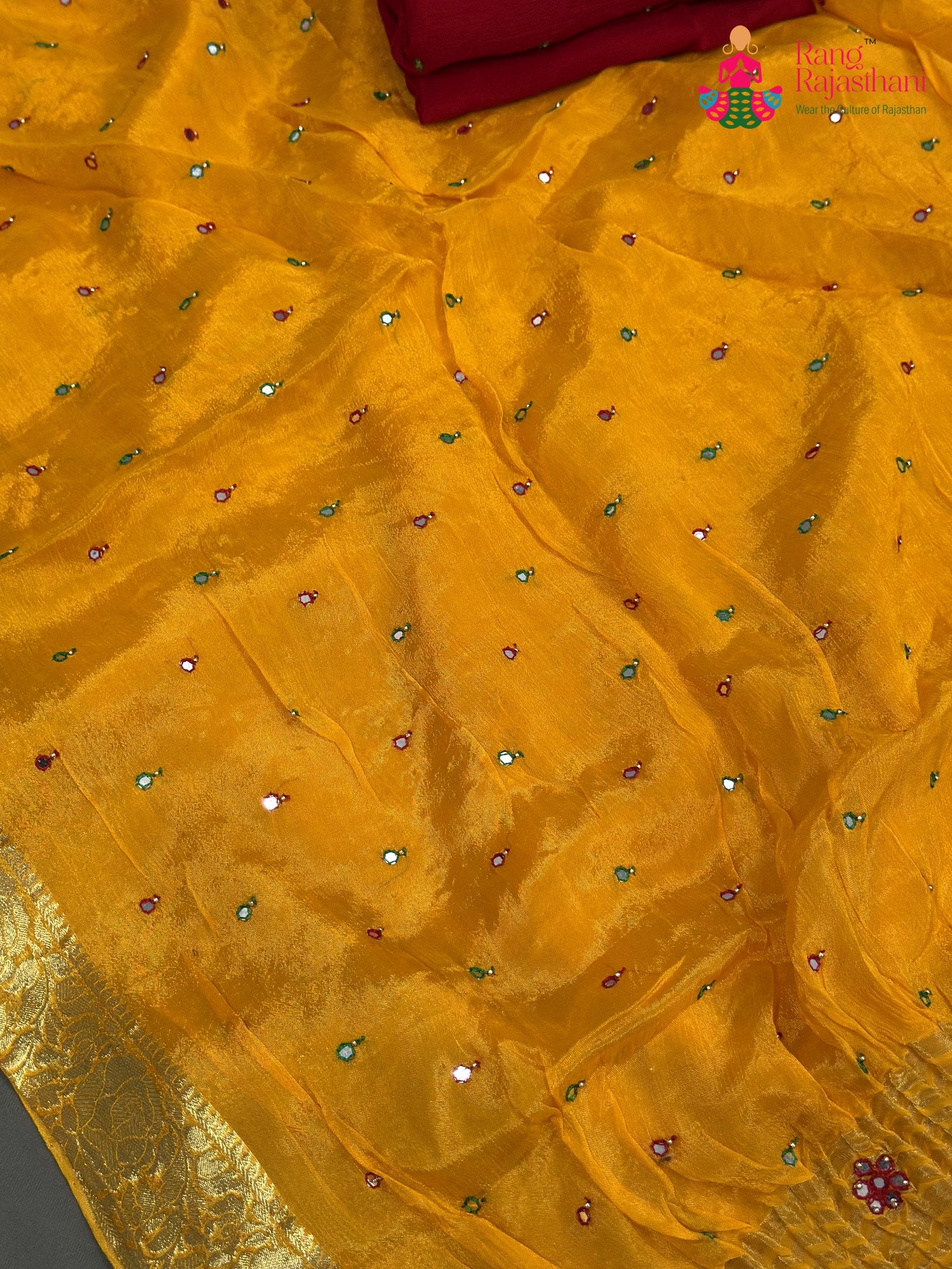 Yellow Chinnon Banarasi Zari Weave Saree for Festive Wear | Buy Online