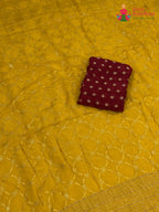 border detail of yellow chinnon sequin saree