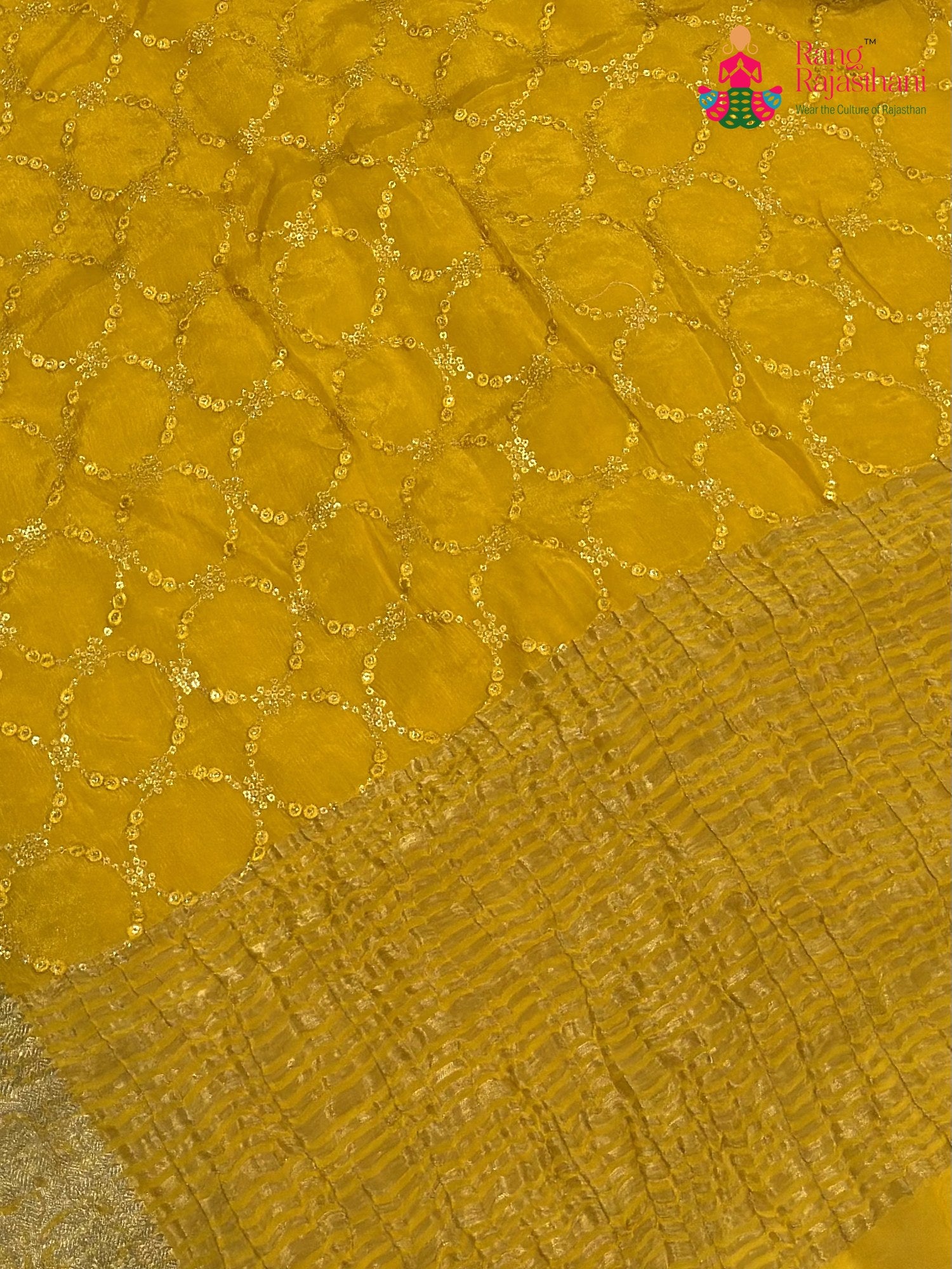 Yellow Chinnon Sequin Saree for Haldi Ceremony | Premium Edit
