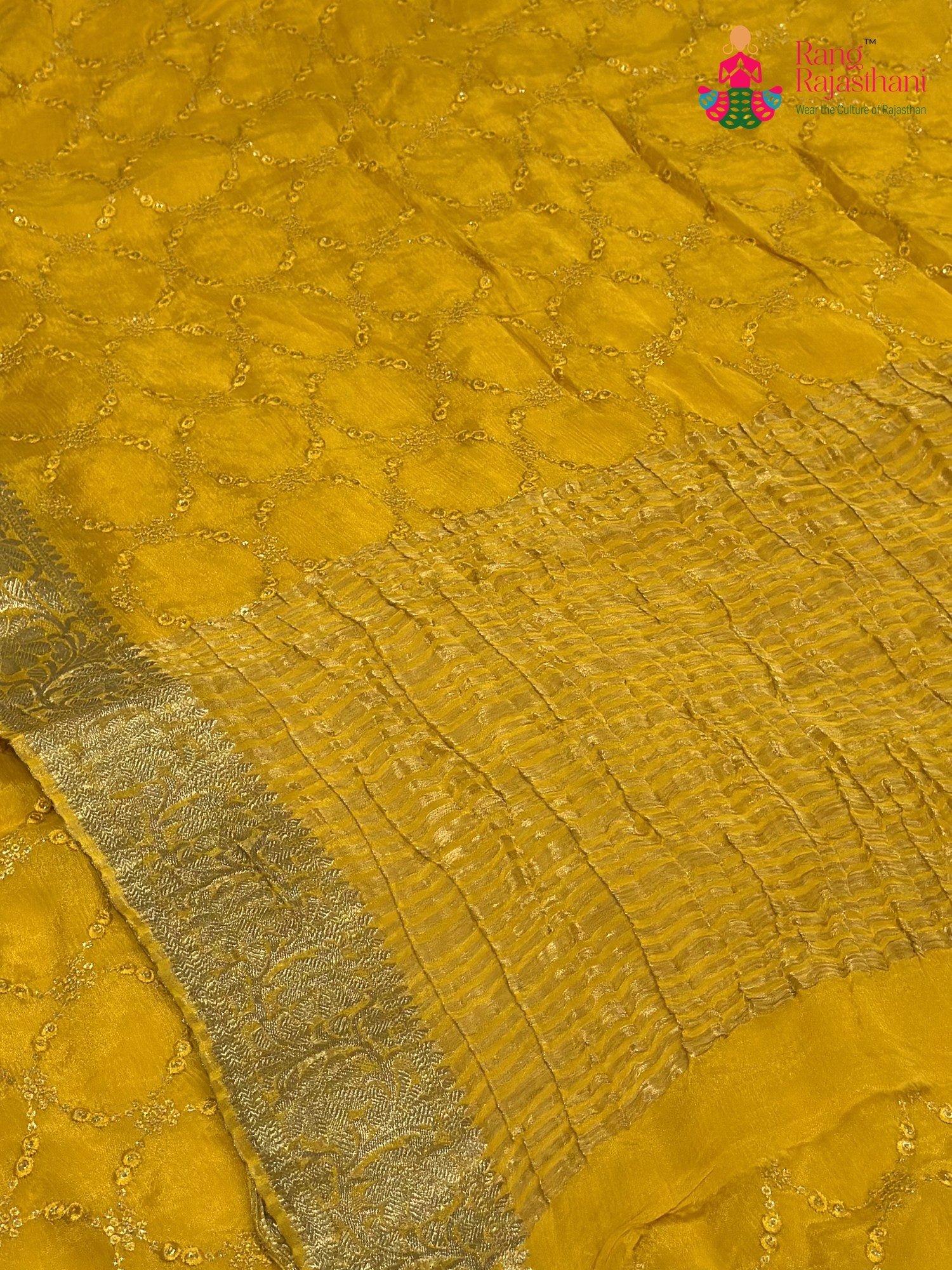 Yellow Chinnon Sequin Saree for Haldi Ceremony | Premium Edit