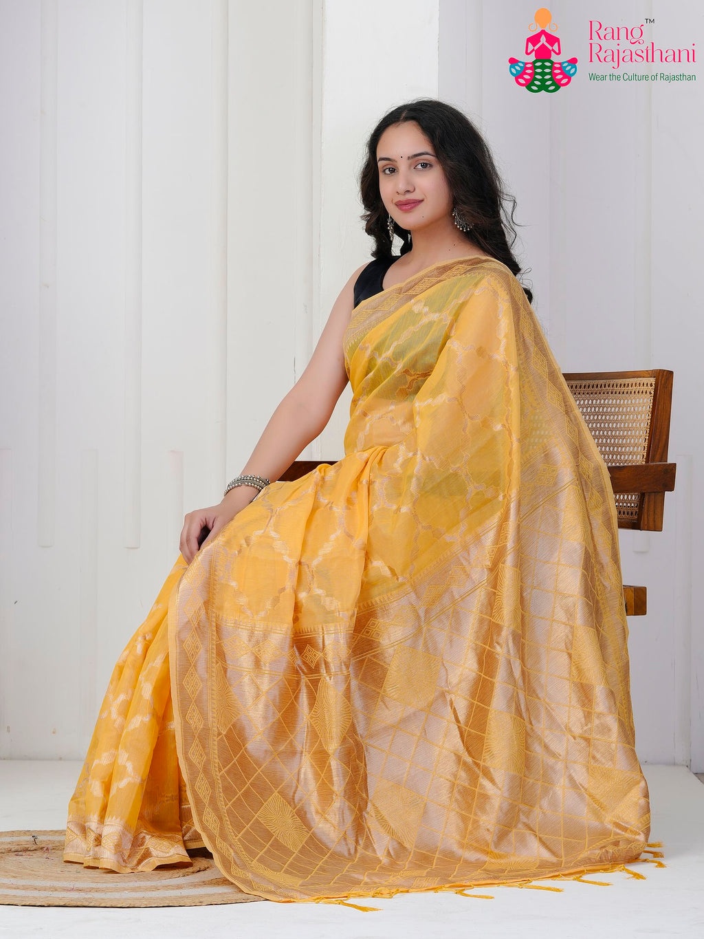 Yellow Cotton saree with Weaving pallu detailing