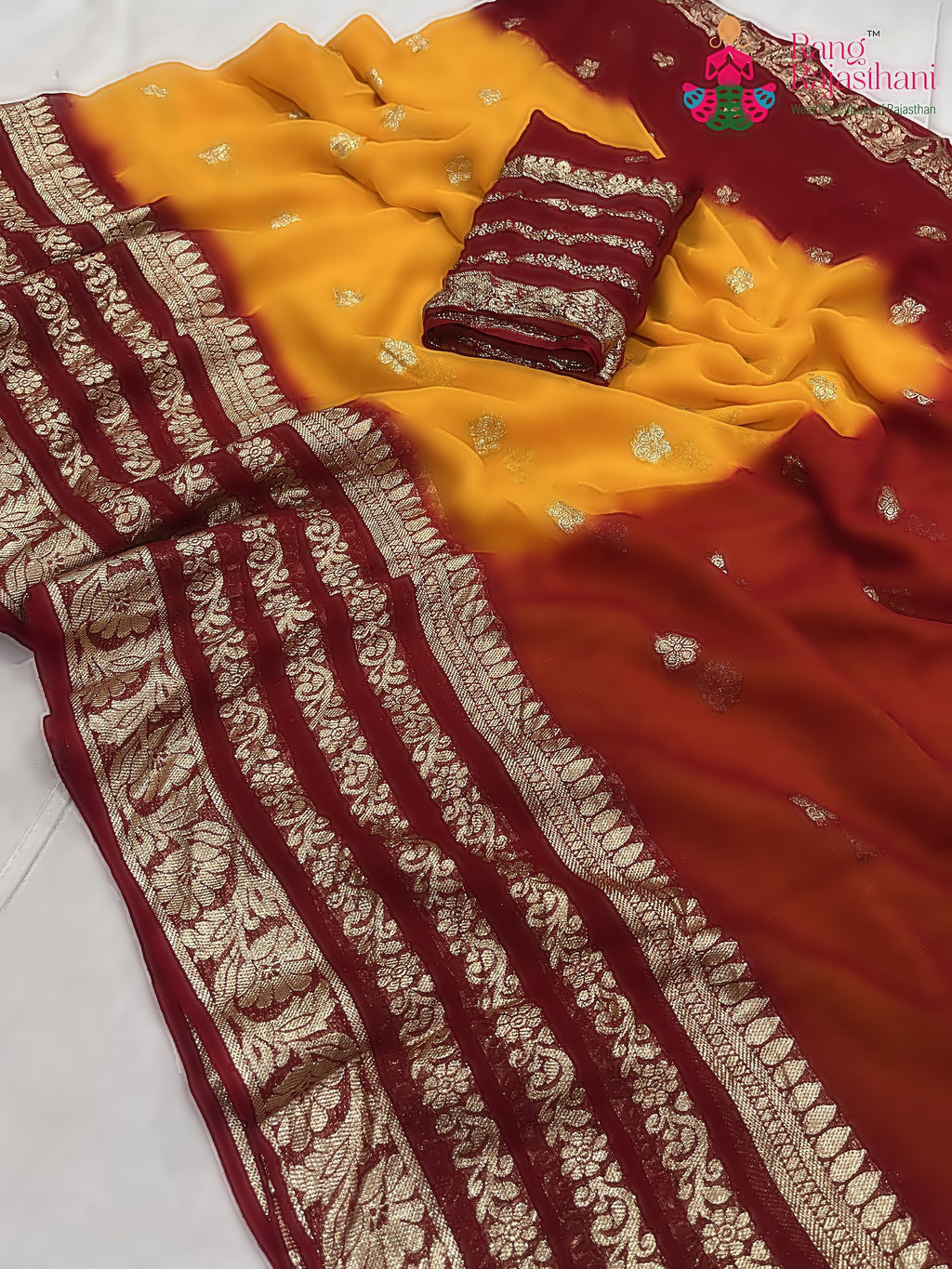 Yellow Khaddi Banarasi Zari Weave Saree : Bright Balance