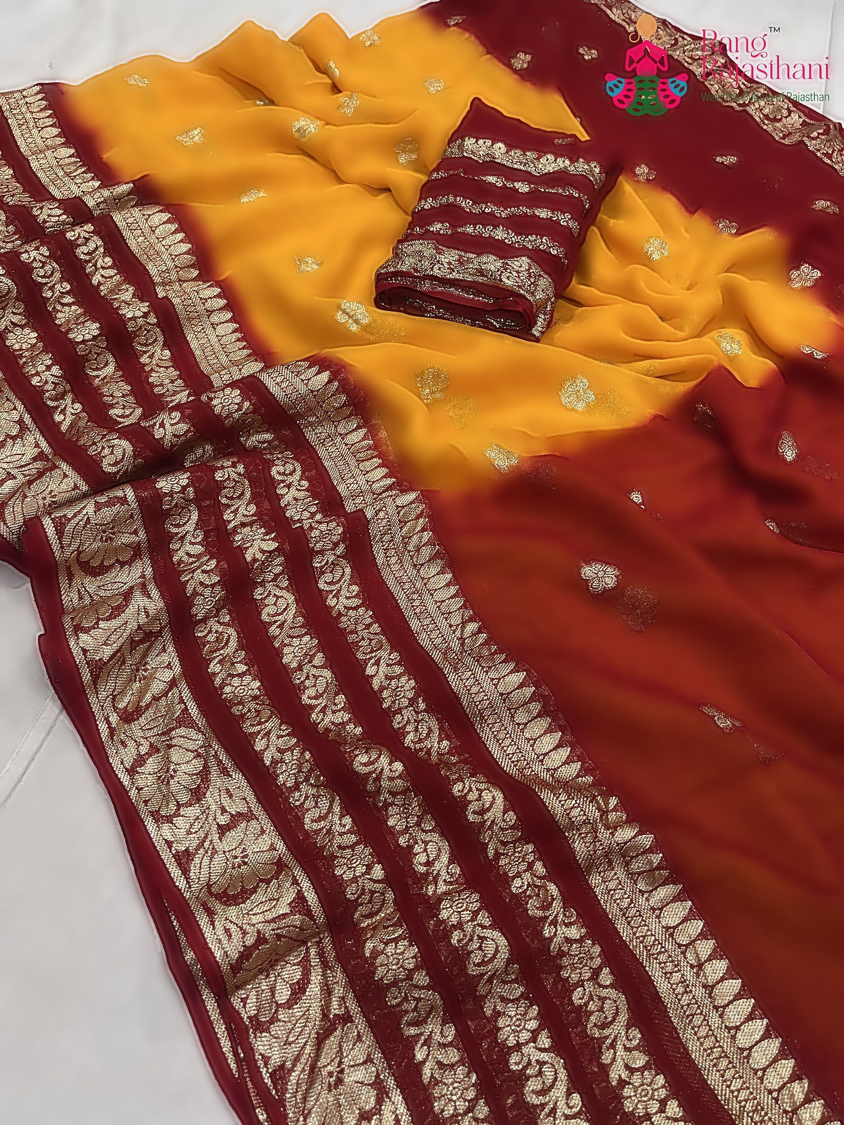 Yellow Khaddi Banarasi Zari Weave Saree : Bright Balance