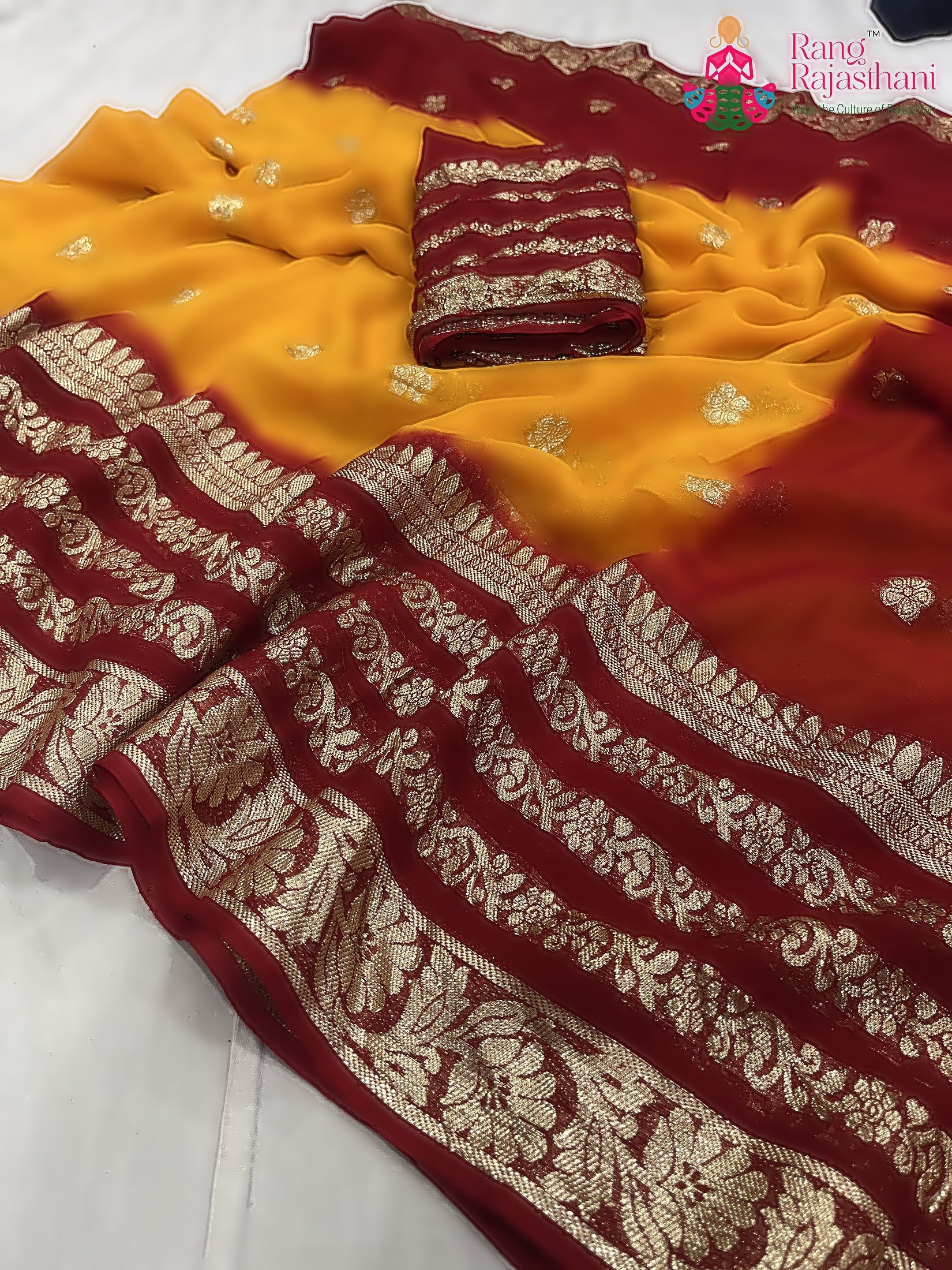 Yellow Khaddi Banarasi Zari Weave Saree : Bright Balance