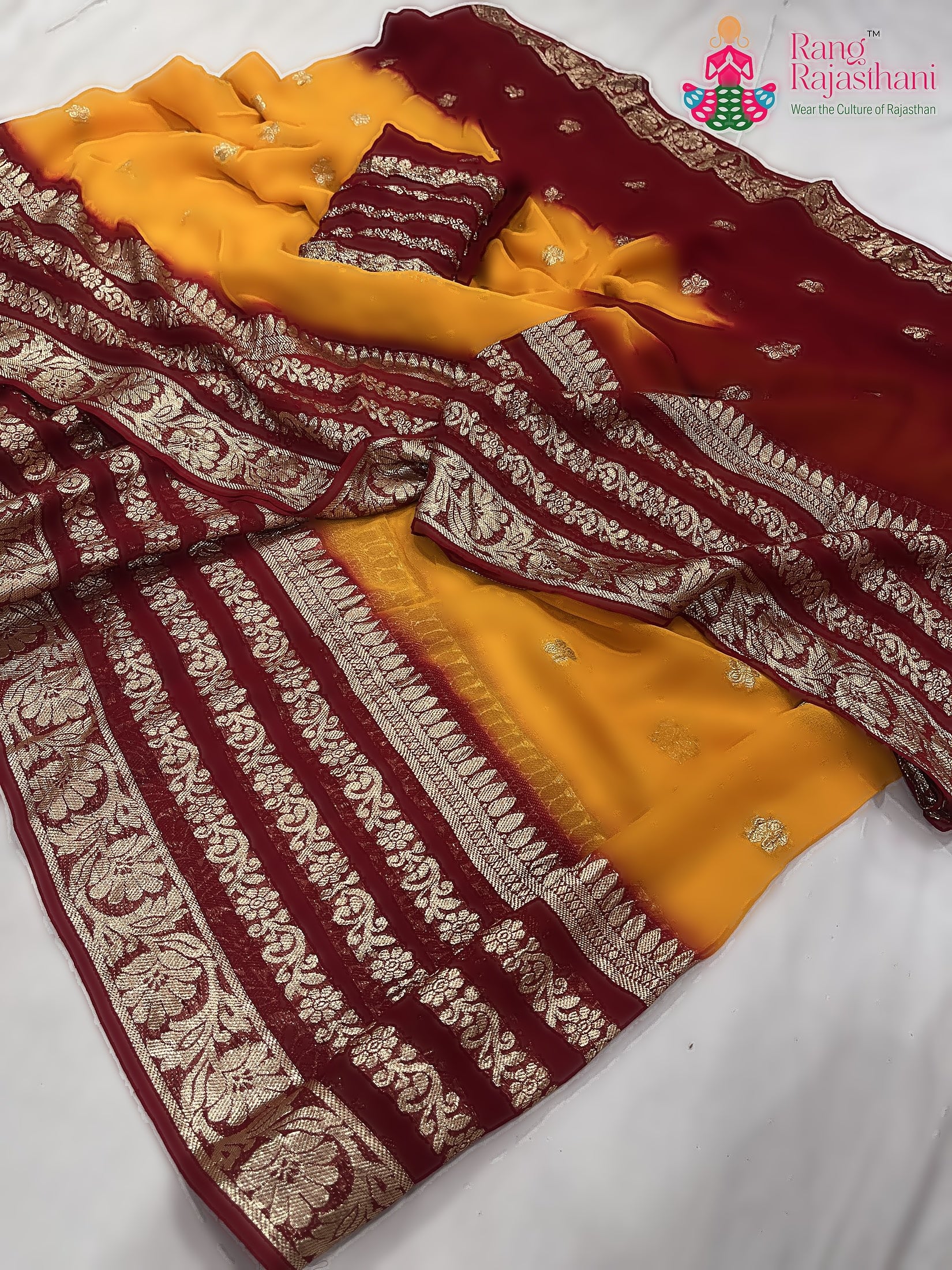 Yellow Khaddi Banarasi Zari Weave Saree : Bright Balance