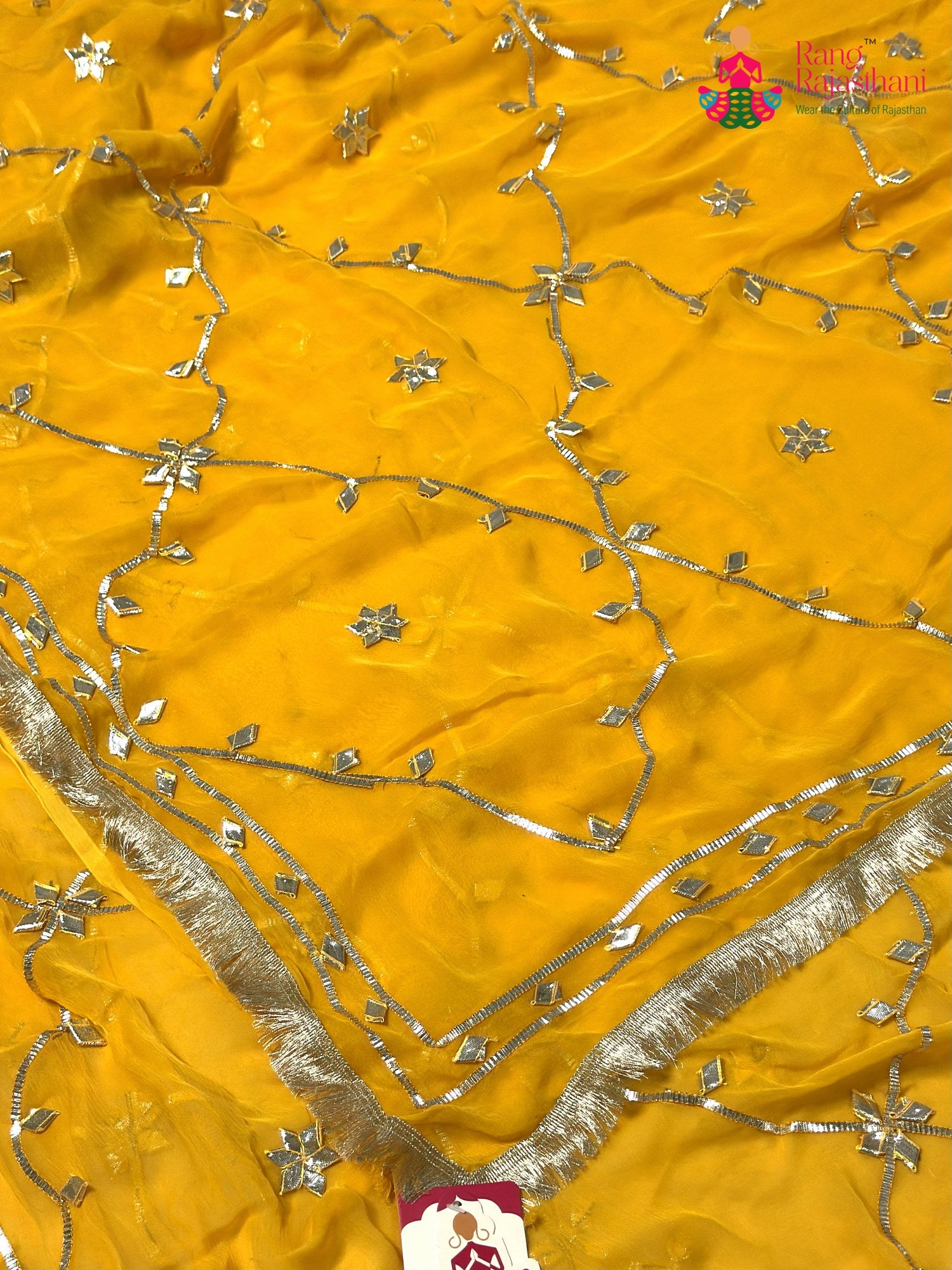 Yellow Chiffon Gota Patti Saree for Haldi Ceremony | Traditional Edit
