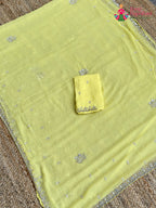 Yellow Pure Chiffon Hand Work Saree for Haldi Ceremony | Buy Today