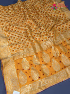 Yellow Pure Dola Silk Bandhani Gharchola Saree for Festive Wear | Premium Collection