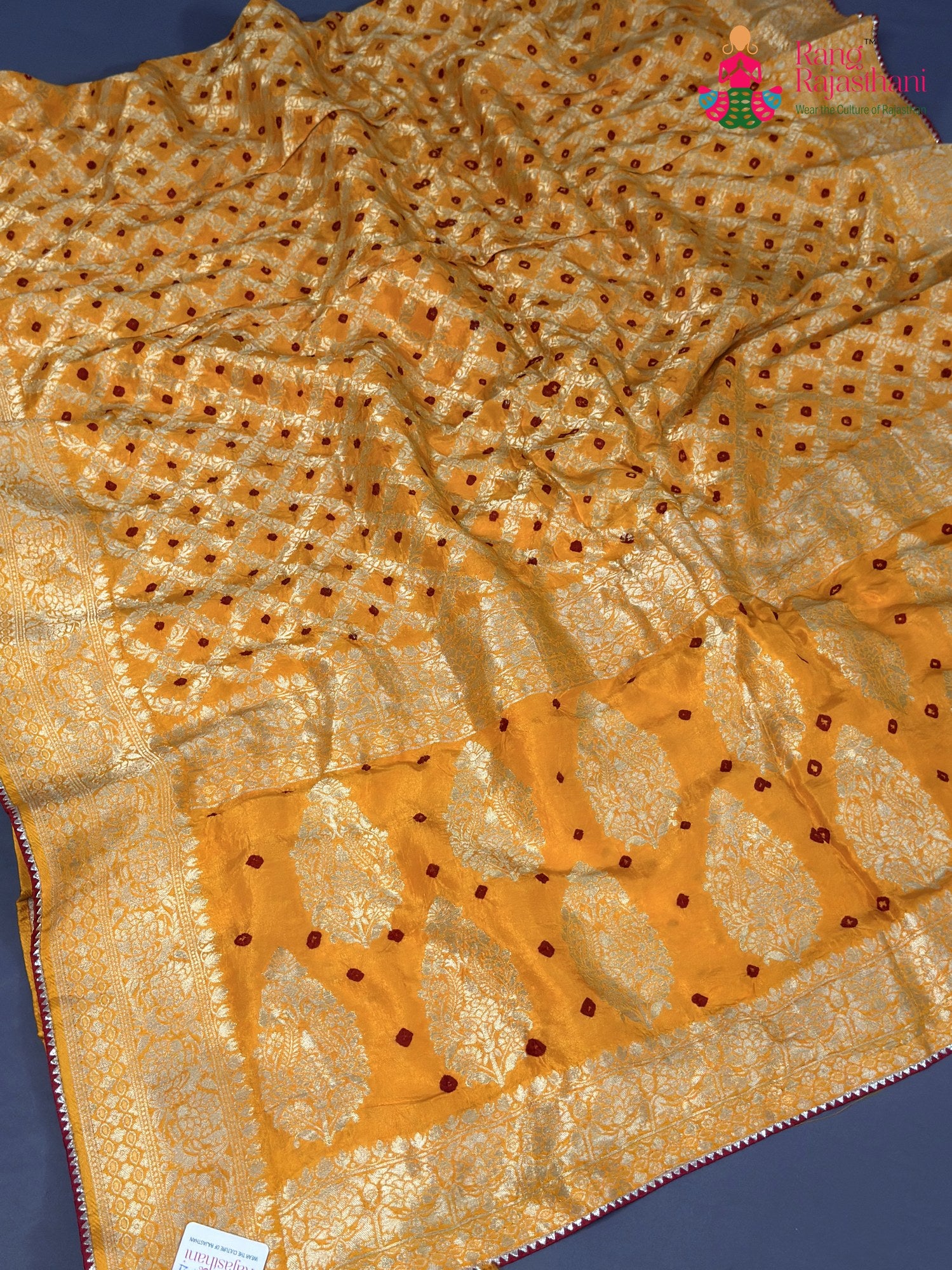 Yellow Pure Dola Silk Bandhani Gharchola Saree for Festive Wear | Premium Collection
