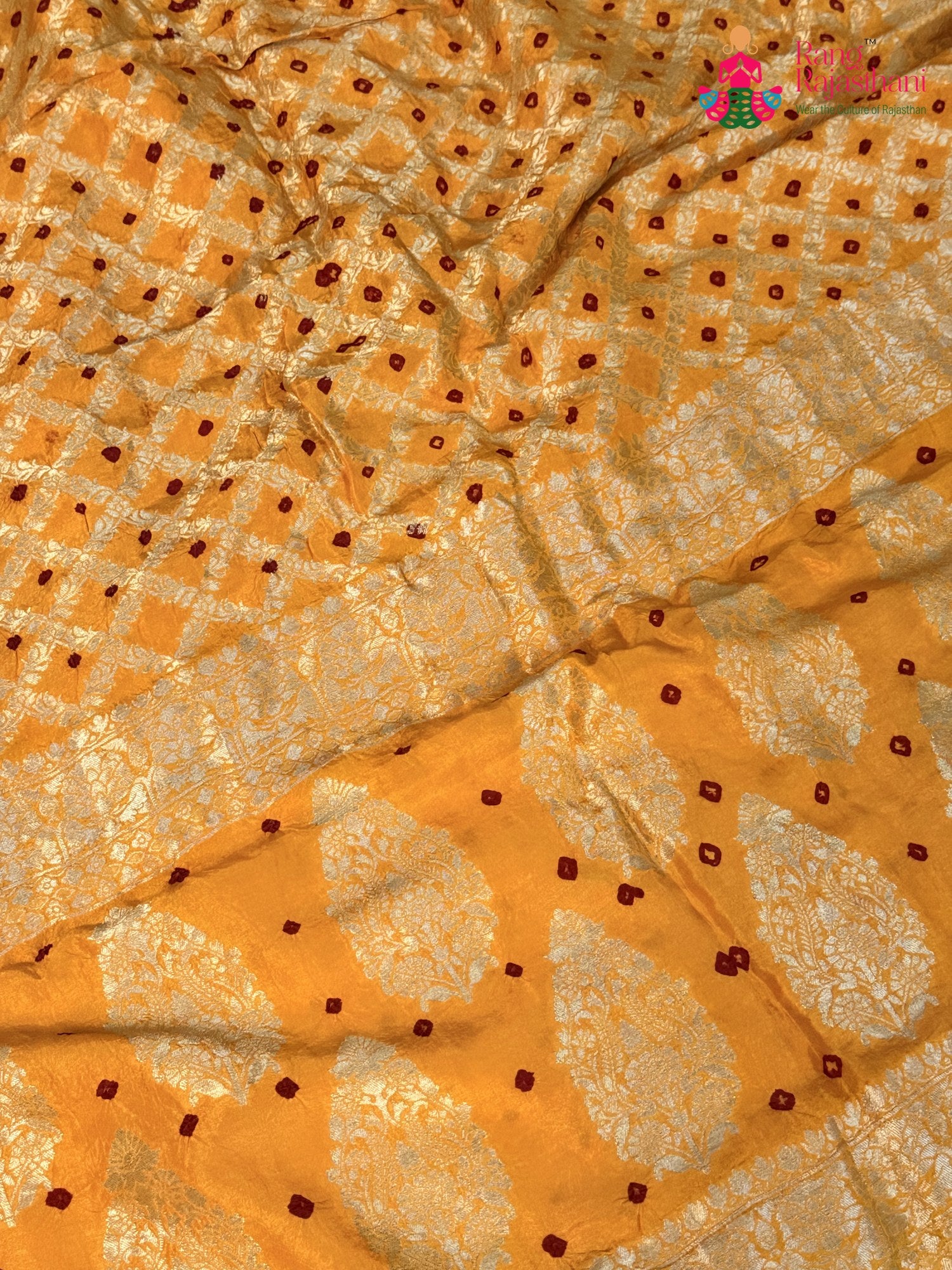 Yellow Pure Dola Silk Bandhani Gharchola Saree for Festive Wear | Premium Collection