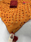 Yellow Pure Dola Silk Bandhani Saree : Easy Flow