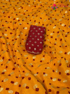 Yellow Pure Dola Silk Bandhani Chunri Saree for Haldi Ceremony | New Arrival