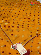 Yellow Pure Dola Silk Bandhani Chunri Saree for Haldi Ceremony | New Arrival