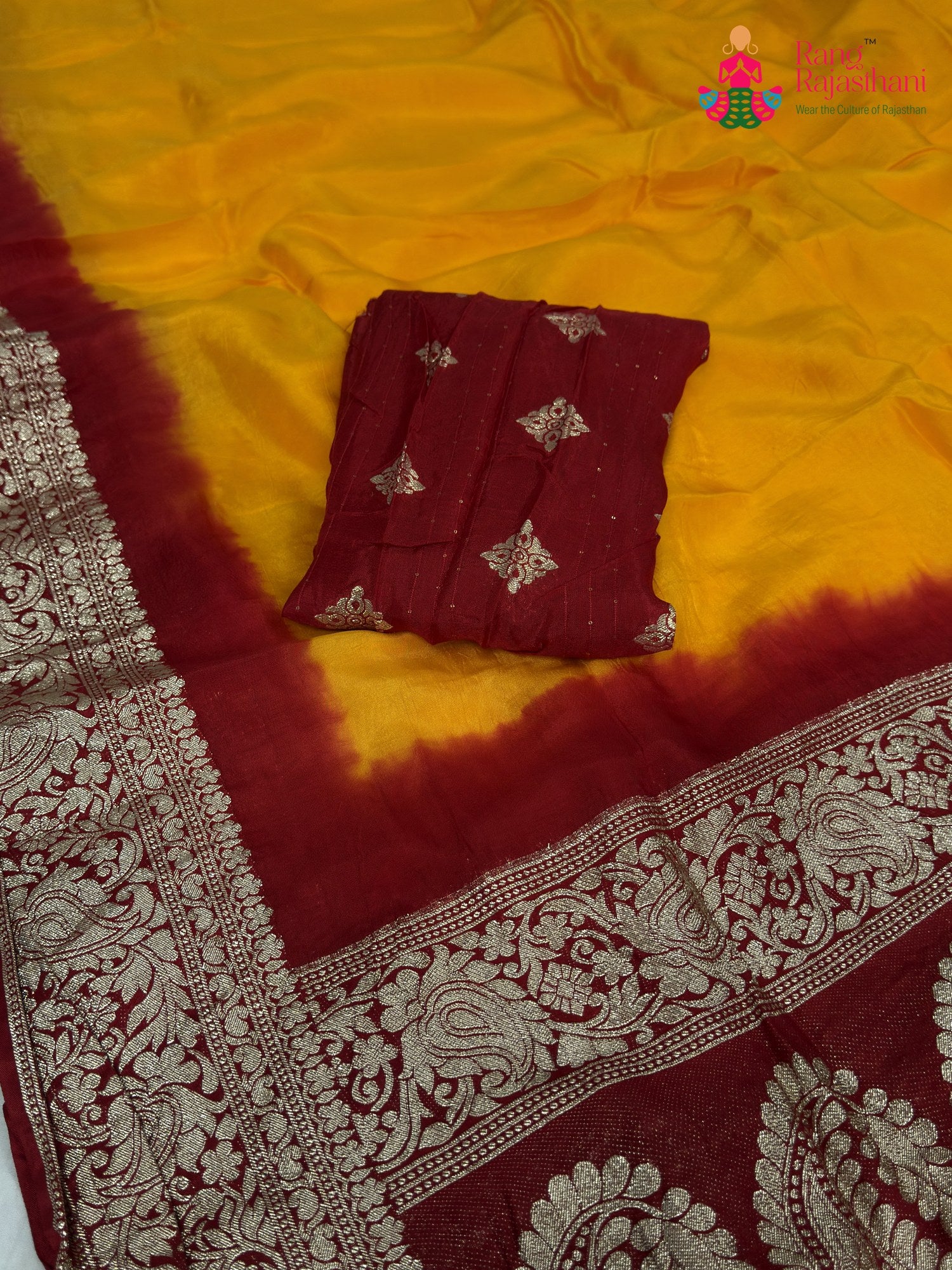 Yellow Pure Russian Silk Banarasi Zari Weave Pila Saree for Motherhood Ceremony | Wedding Collection