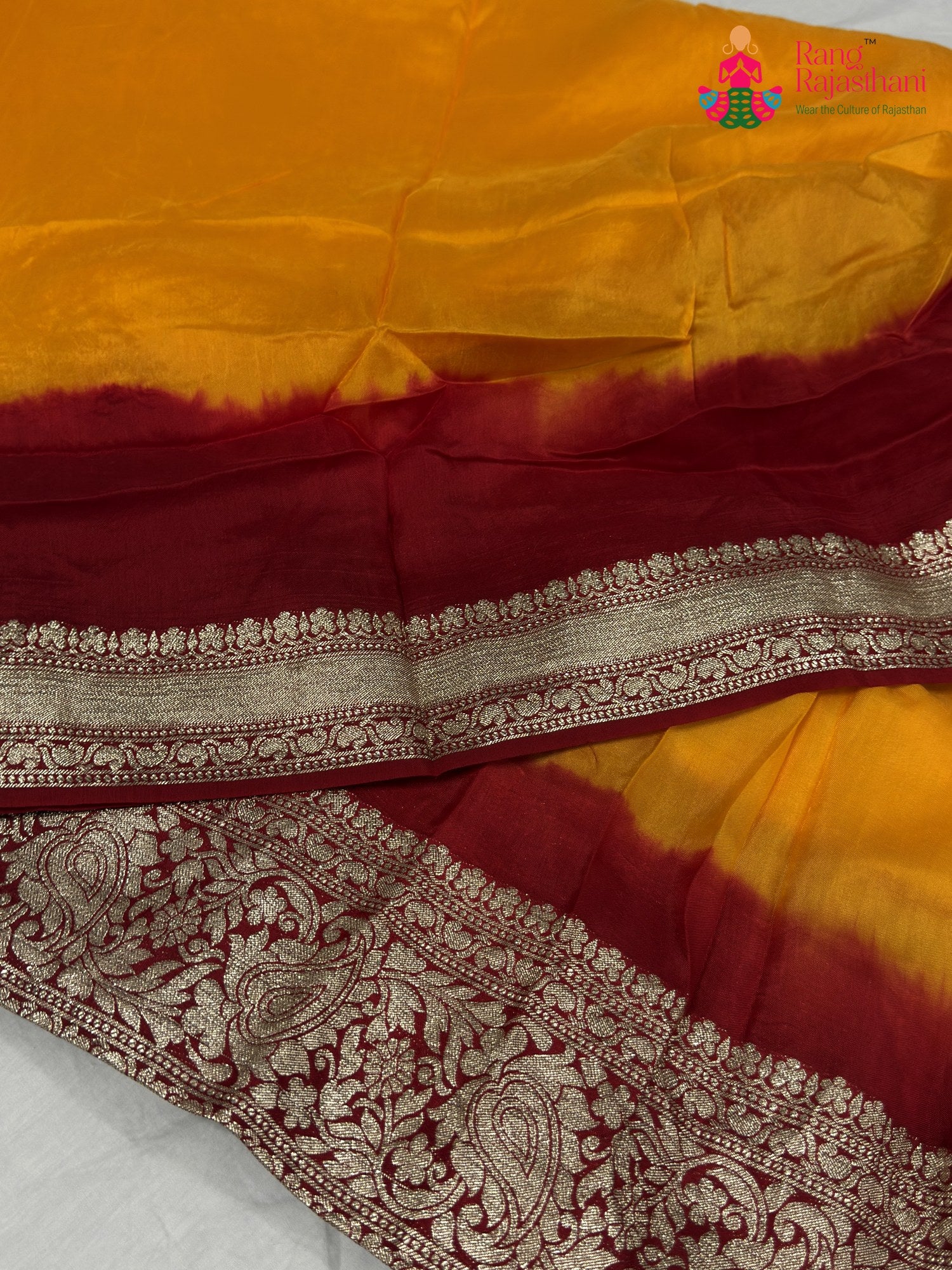 Yellow Pure Russian Silk Banarasi Zari Weave Pila Saree for Motherhood Ceremony | Wedding Collection