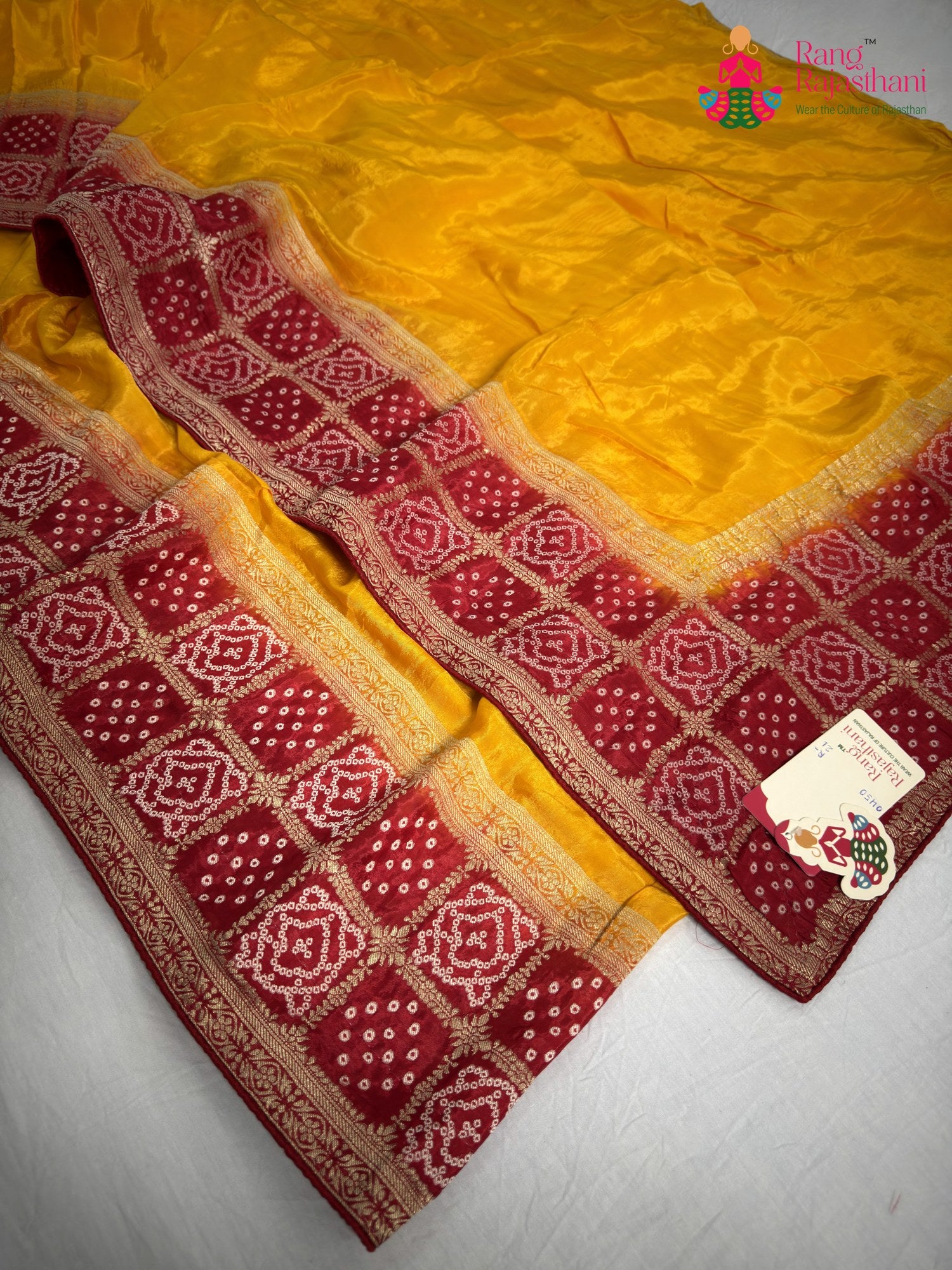 complete look of yellow pure russian silk banarasi zari weave saree