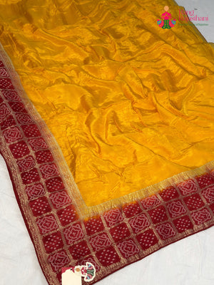 Yellow Pure Russian Silk Banarasi Zari Weave Pila Saree for Motherhood Ceremony | Latest Pick