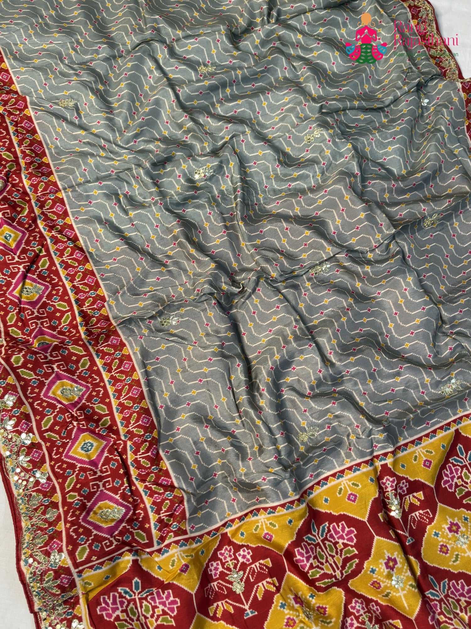 Yellow Pure Russian Silk Gota Patti Saree for Mehendi Ceremony | Customer Favourite