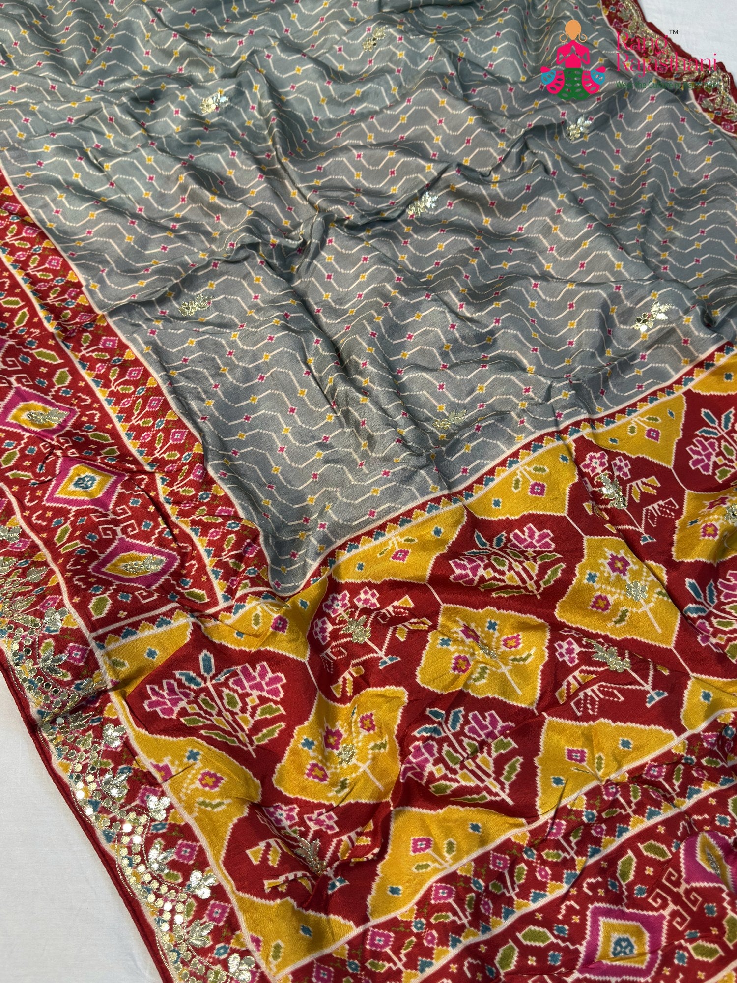Yellow Pure Russian Silk Gota Patti Saree for Mehendi Ceremony | Customer Favourite