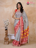 yellow pure russian silk gota patti saree ethnic wear by Rang Rajasthani