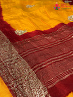 Yellow Pure Russian Silk Hand Embellishment Pila Saree for Motherhood Ceremony | Bridal Edit