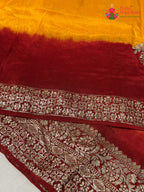 Yellow Pure Russian Silk Hand Embellishment Pila Saree for Motherhood Ceremony | Wedding Saree