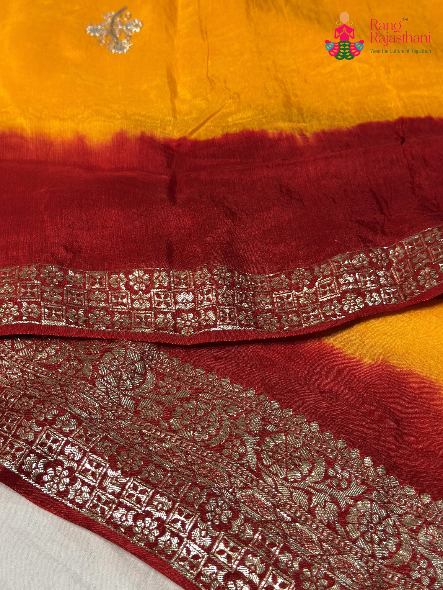 Yellow Pure Russian Silk Hand Embellishment Pila Saree for Motherhood Ceremony | Wedding Pick