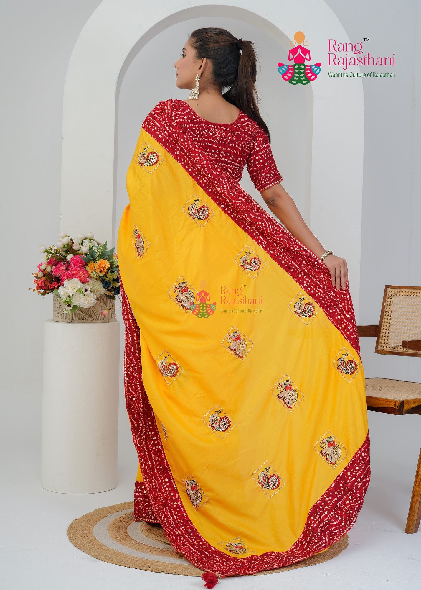 Yellow Silk Saree - Celebration Wear Party Wear