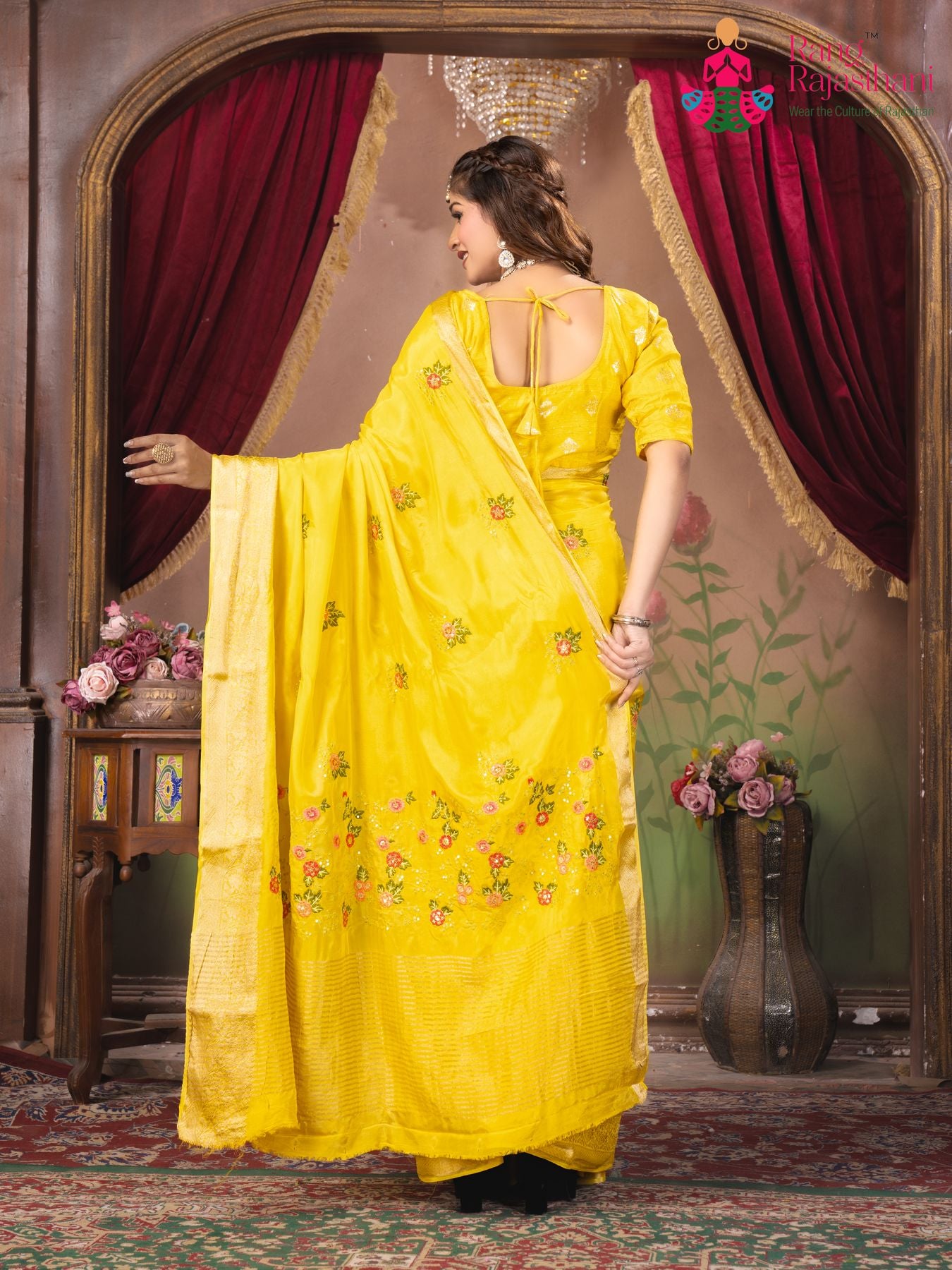 Artisanal Yellow Saree - Elegant Essential