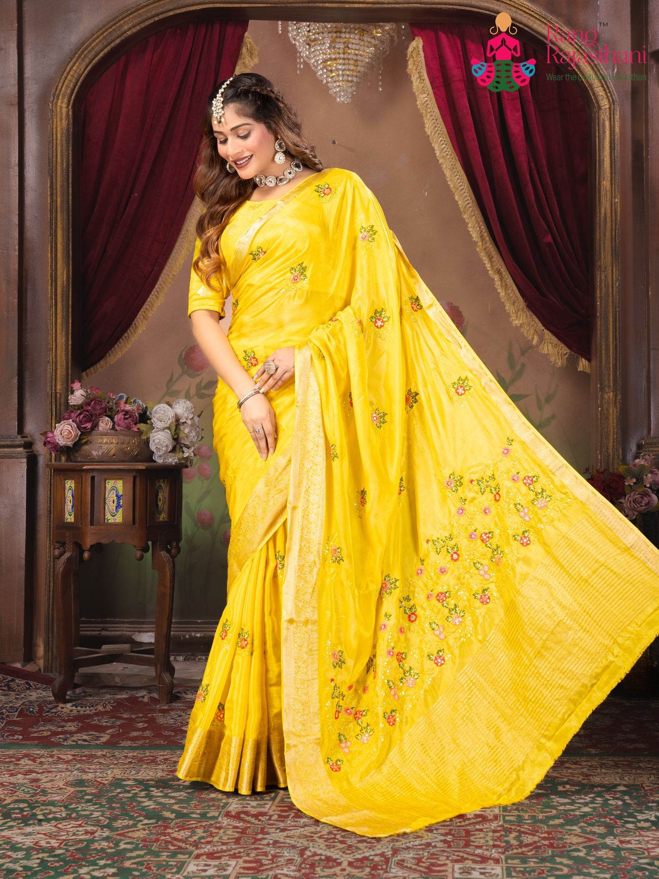Artisanal Yellow Saree - Elegant Essential