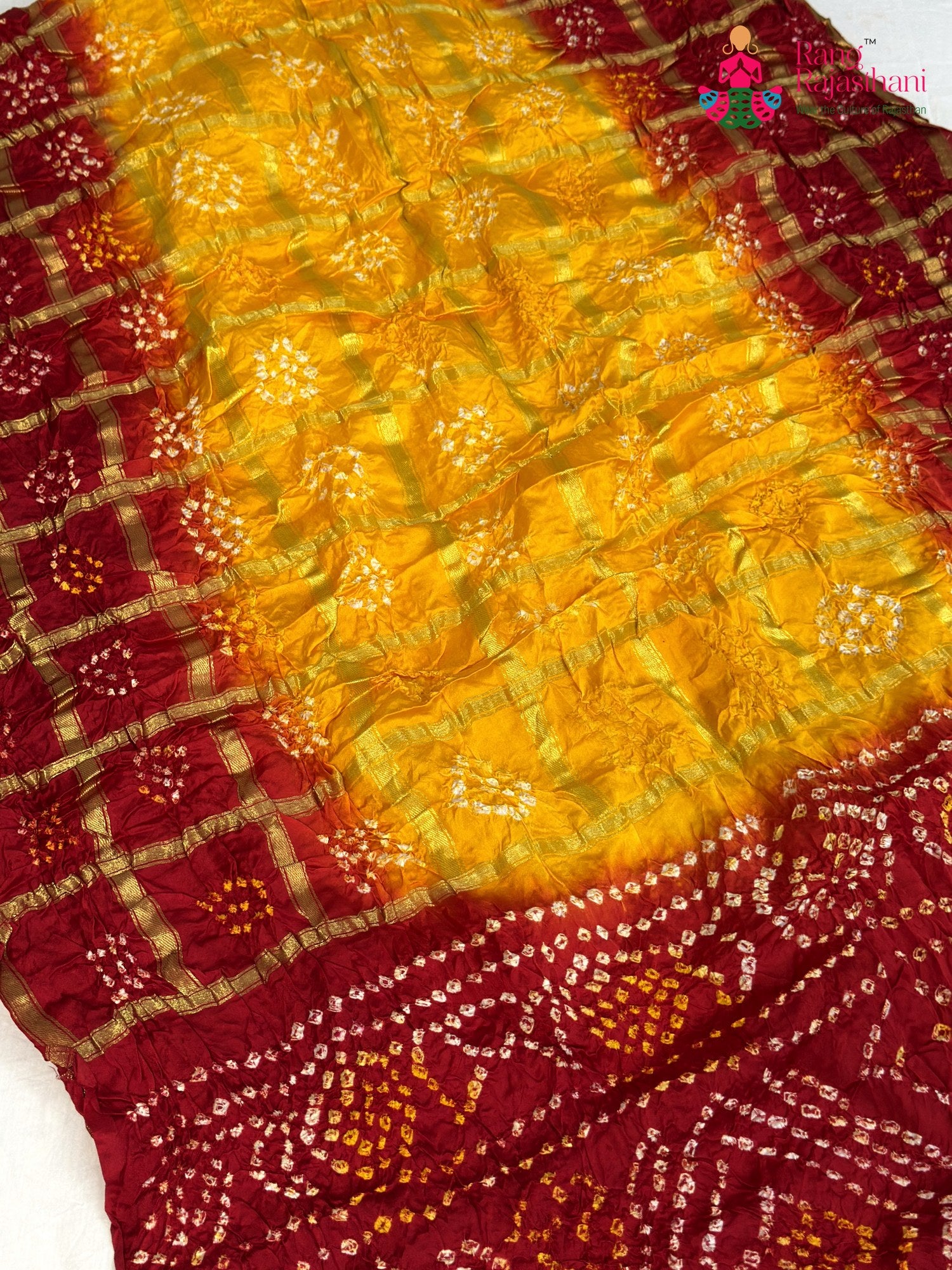 Yellow Semi Gajji Silk Bandhani Gharchola Pila Saree for Motherhood Ceremony | Wedding Edit
