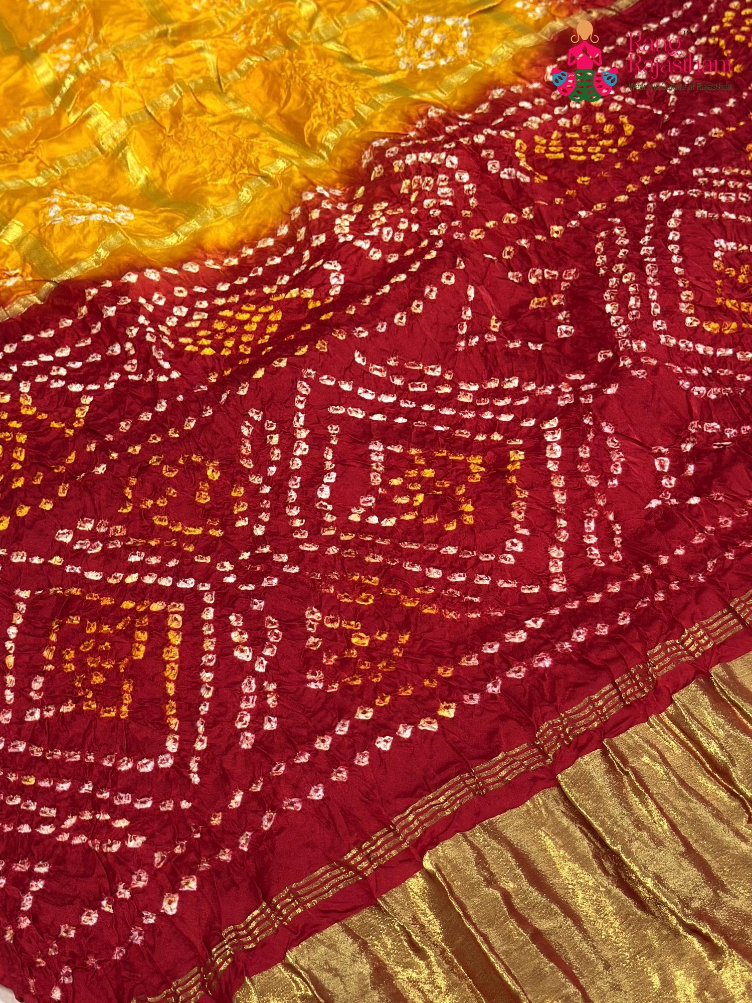 Yellow Semi Gajji Silk Bandhani Gharchola Pila Saree for Motherhood Ceremony | Wedding Edit