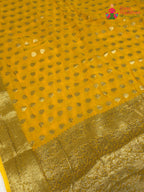 Yellow Soft Georgette Banarasi Zari Weave Saree for Haldi Ceremony | Easy Drape