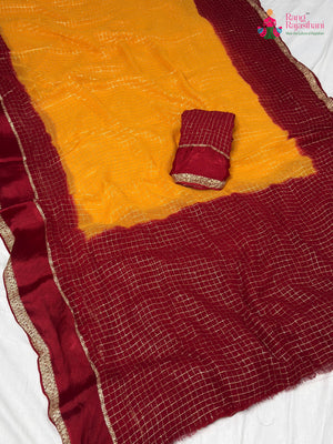 Yellow Soft Georgette Banarasi Zari Weave Saree for Festive Celebration | Order Online