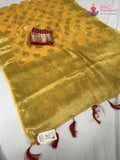 Yellow Soft Georgette Banarasi Zari Weave Saree for Haldi Ceremony | Luxury Edit