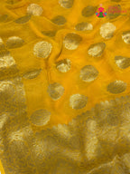 Yellow Soft Georgette Banarasi Zari Weave Saree for Haldi Ceremony | Curated Look