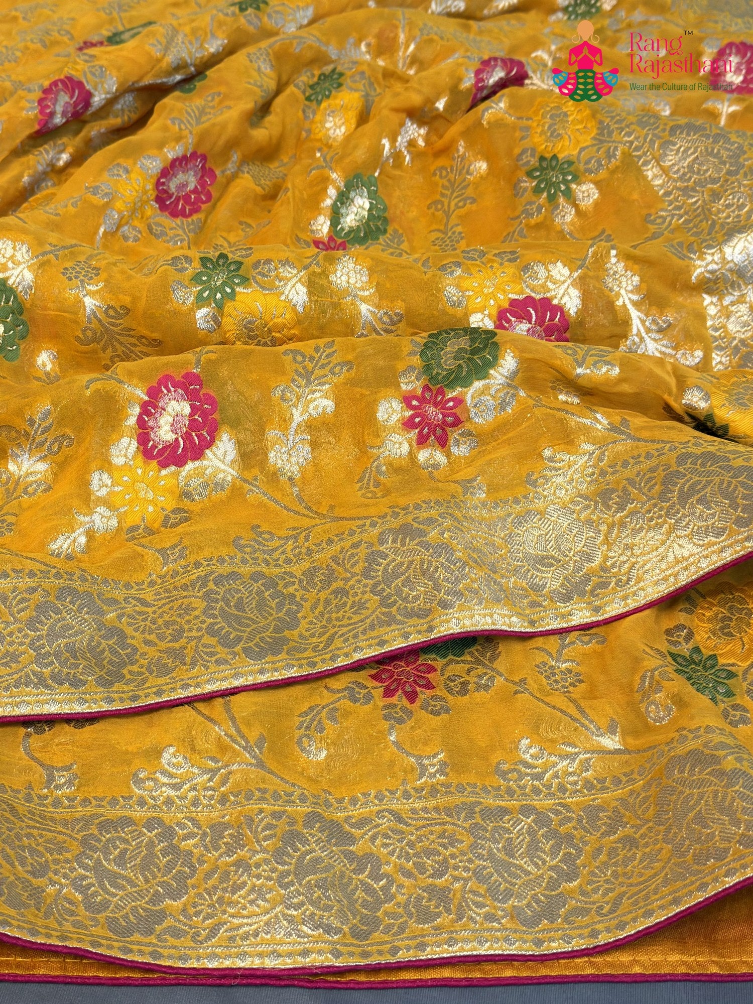 Yellow Soft Georgette Meenakari Zari Saree for Haldi Ceremony | Bridal Edit