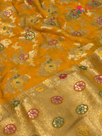 Yellow Soft Georgette Meenakari Zari Saree for Haldi Ceremony | Order Online