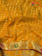 Yellow Soft Georgette Meenakari Zari Saree for Haldi Ceremony | Order Online