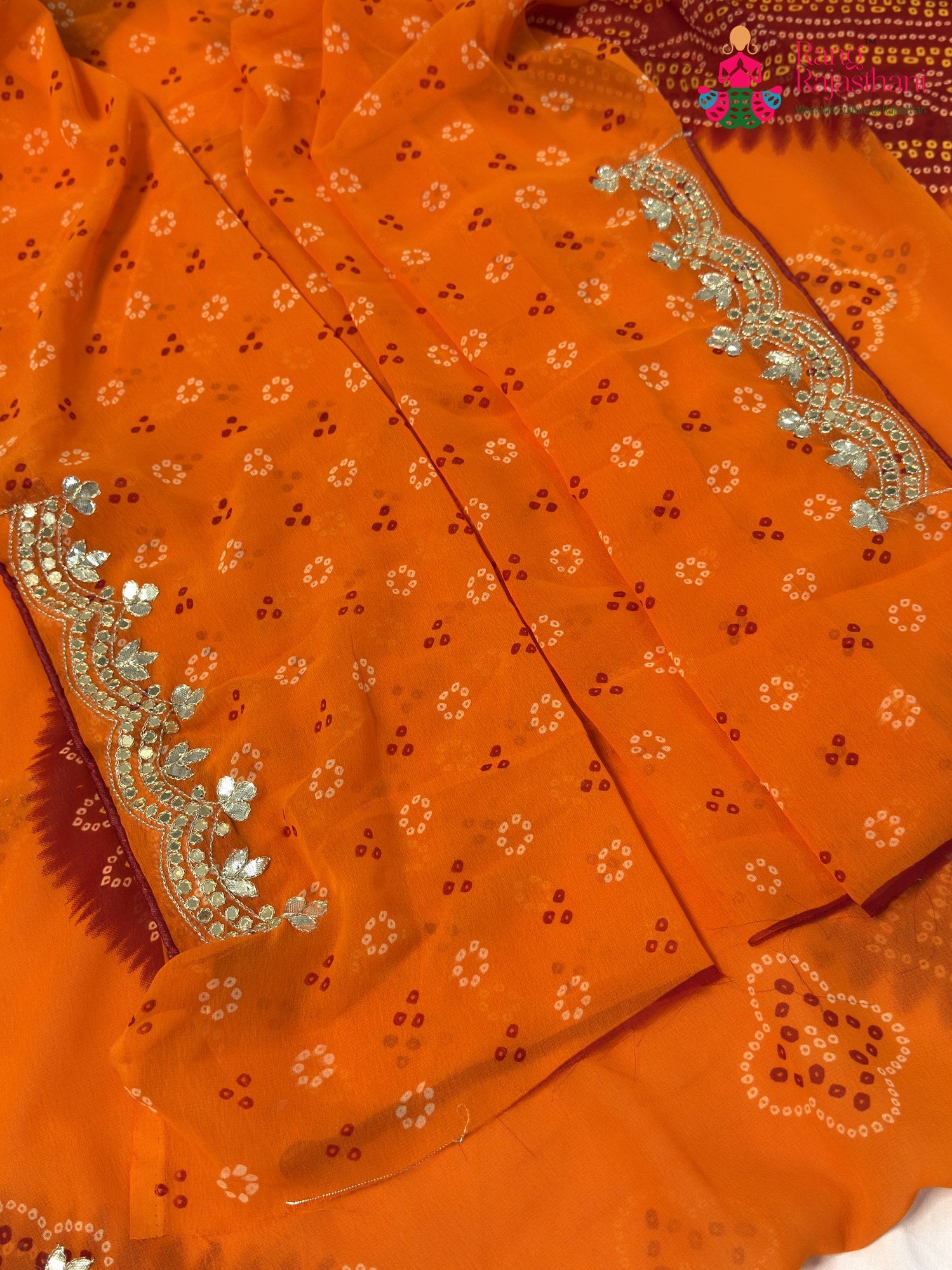 Yellow Synthetic Gota Patti Pila Saree for Motherhood Ceremony | Shop Online