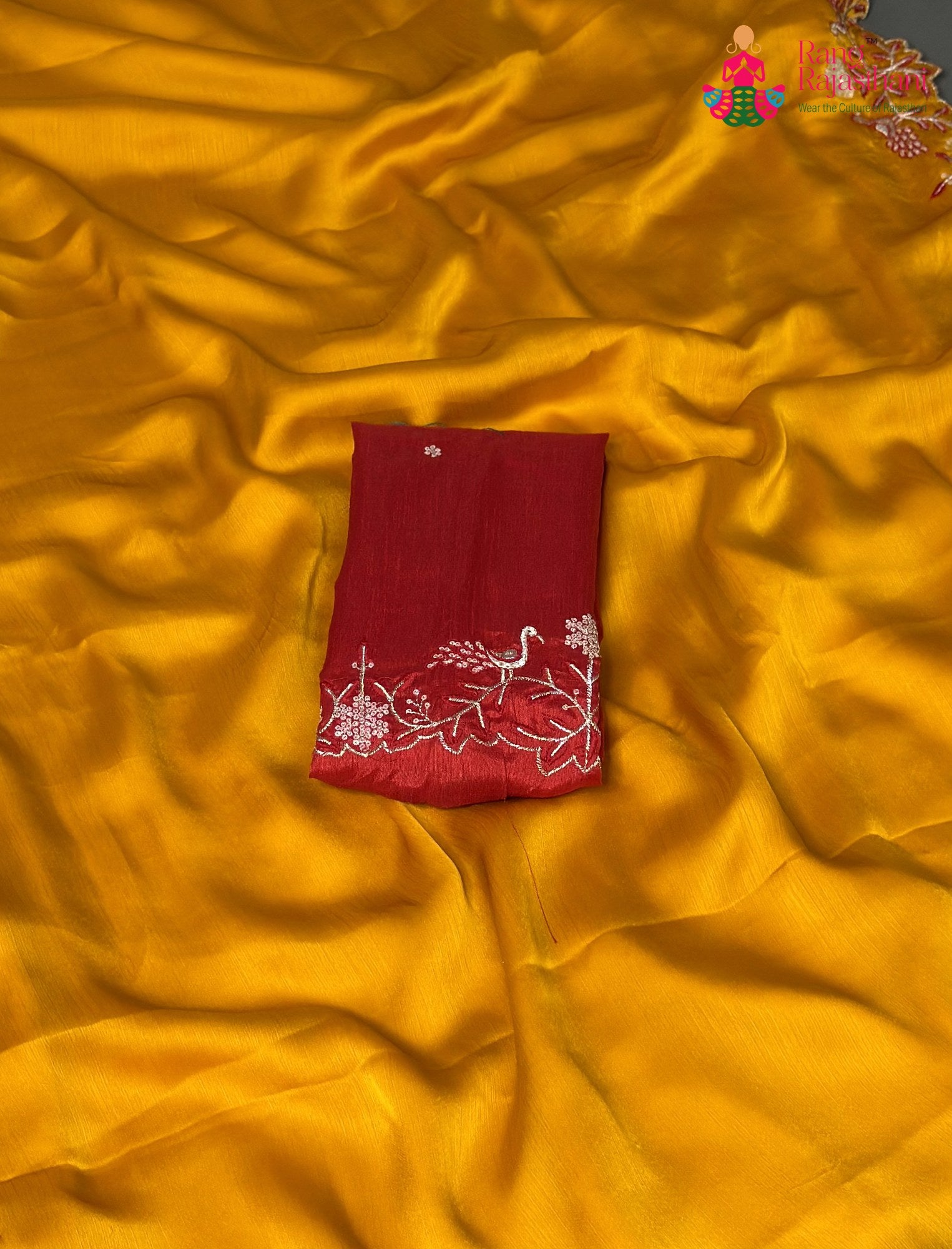 Yellow Synthetic Zari Embroidery Saree for Haldi Ceremony | Ethnic Luxe