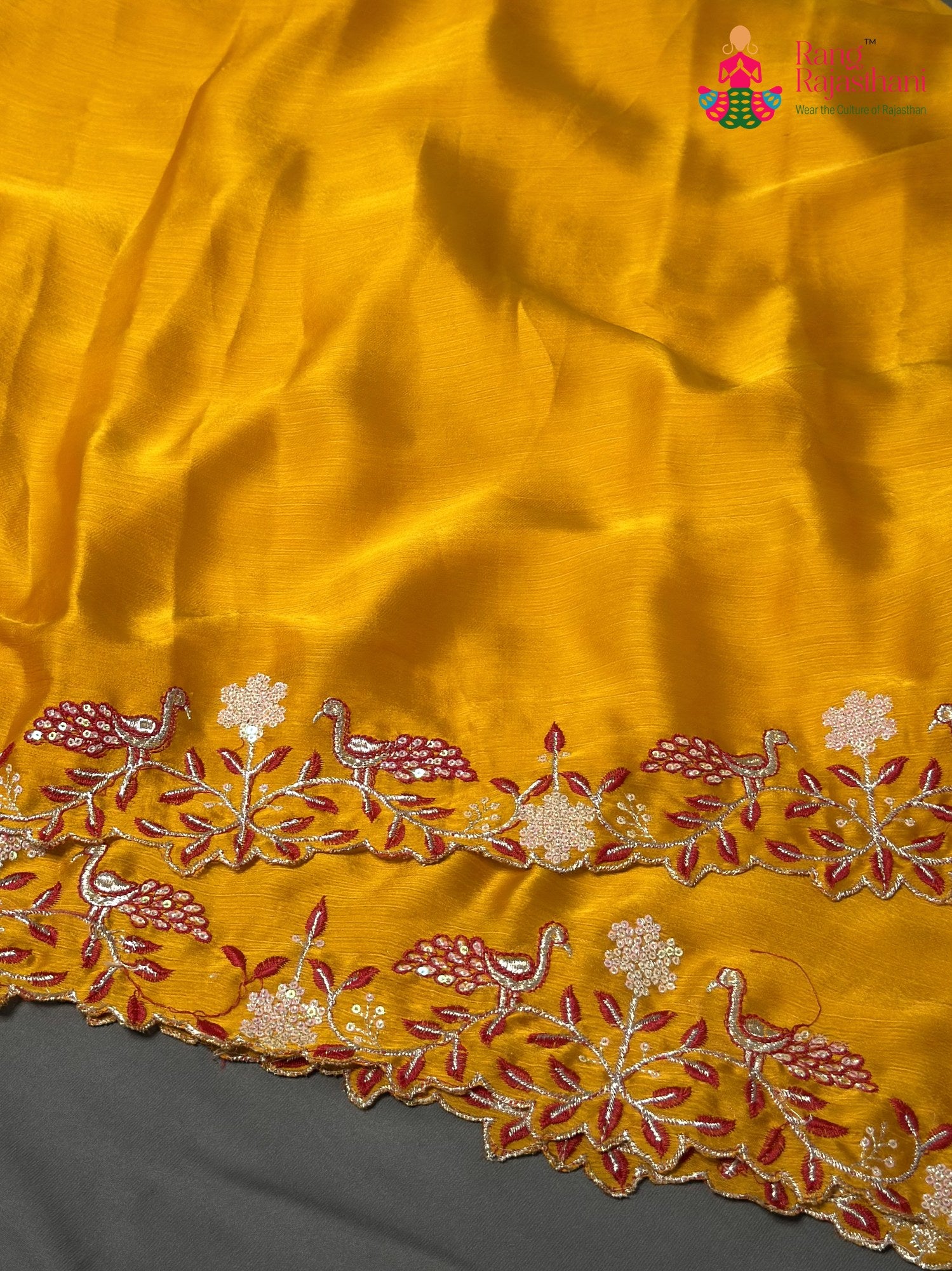 Yellow Synthetic Zari Embroidery Saree for Haldi Ceremony | Ethnic Luxe