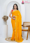 Yellow Chinon Elegant Saree : Sanskar Glow