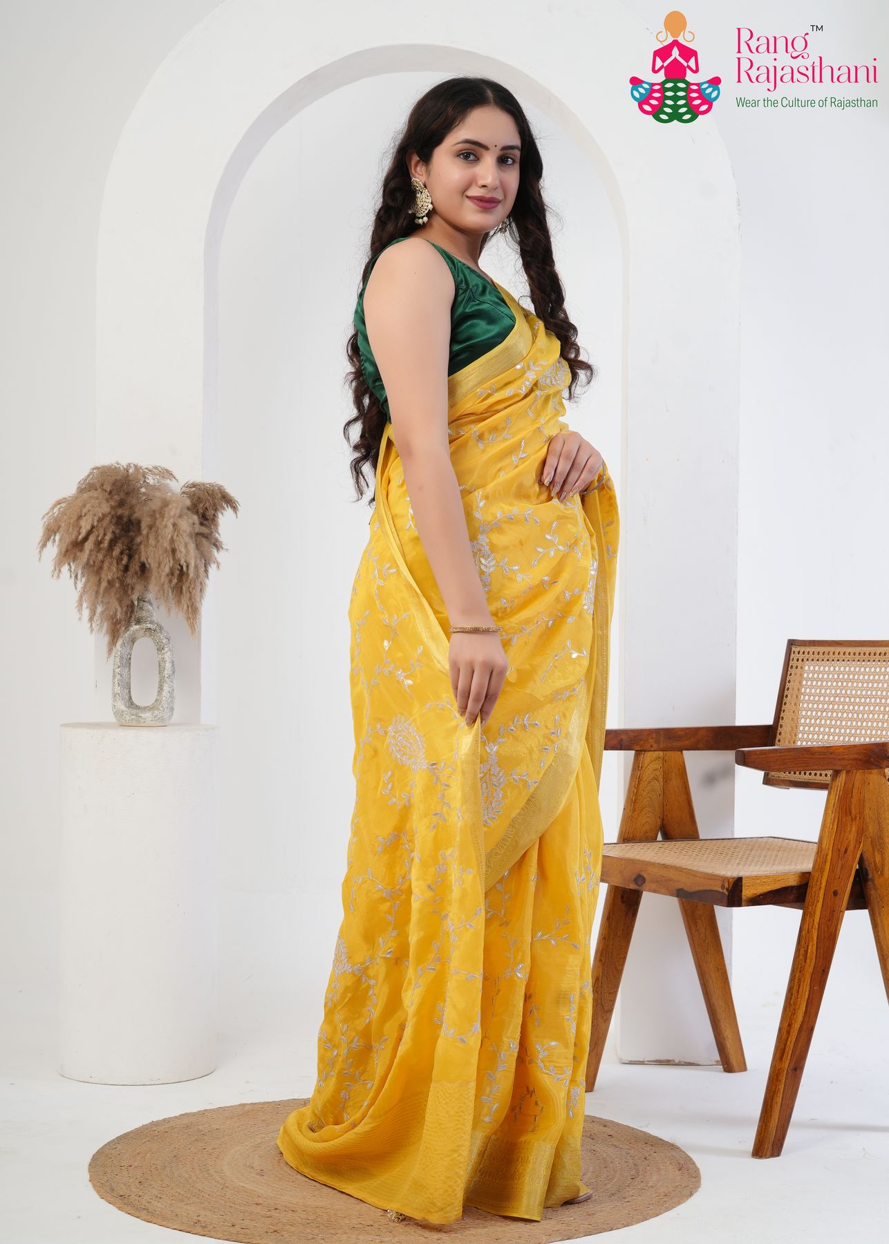 Yellow Silk Jaal-Toned Saree : Subtle Heritage Flow