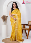 Yellow Silk Amber Aura Saree : Rajputana Threads
